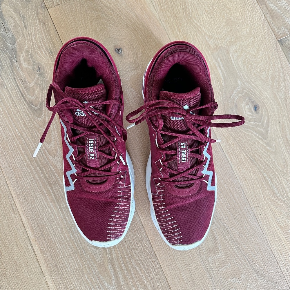 Adidas Mens D.O.N Issue 2 Donovan Mitchell Basketball Shoes, Burgandy, Size 13